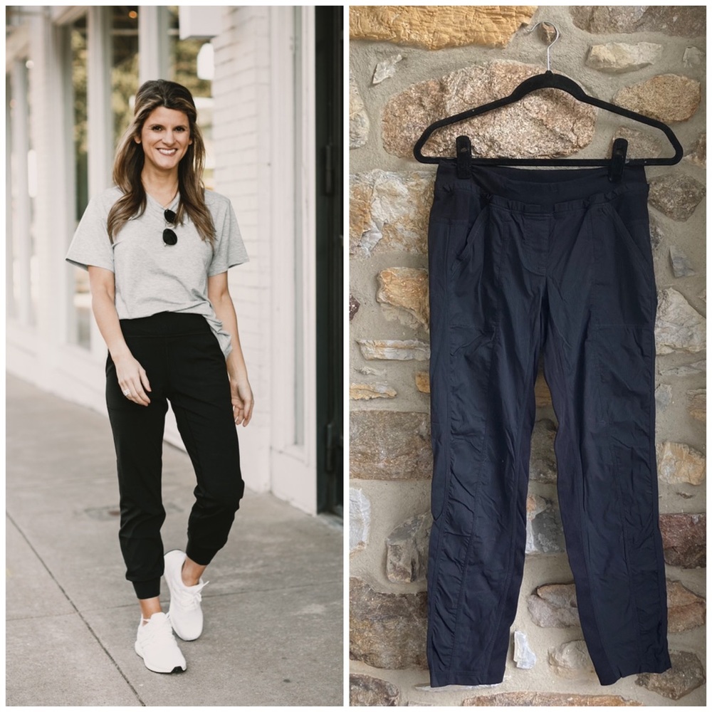 Lululemon Athletica Stripe Ruffle Jogger Pant Womens 6 Black